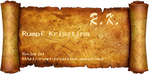 Rumpf Krisztina névjegykártya